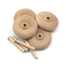 Oakcrafts 3.0" Wooden Wheel - Pack of 4 Including axles