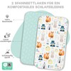 2 x Fitted Sheets Made of 100% Cotton with Elastic