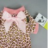 Fitwarm Leopard Ribbon Soft Velvet Dog Pajamas for Pet Dog