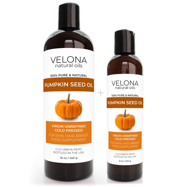 Pumpkin Seed Oil - 24 oz | 100% Pure and Natural Carrier Oil | Unrefined, Cold Pressed | Cooking, Face, Hair, Body & Skin Care | Use Today - Enjoy Results