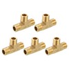 QUARKZMAN Brass Tee Pipe Fitting, 1/4" x 1/4" x 1/4"