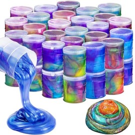 48 Pack Barrel of Slime - Galaxy Sludgy Gooey Fidget Kit for Sensory Party Favor Gifts Slime Stress Relief Toy Scented Sludge Toy for Kids