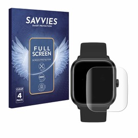 Savvies Pack of 4 Full Screen Protectors for Ice Watch ICE Smart 2.0 1.70 Full Cover Screen Protector Film [3D Curved, Transparent, Anti-Fingerprint]