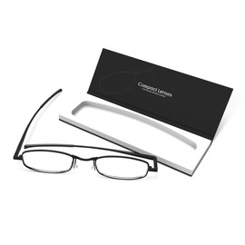 Compact Lenses Flat Folding-Reading Glasses Jet +2.5