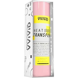 VVIVID+ Soft Pink Premium Line Heat Transfer Film for Silhouette, Cricut & Cameo (12 Inch x 72 Inch (6ft))