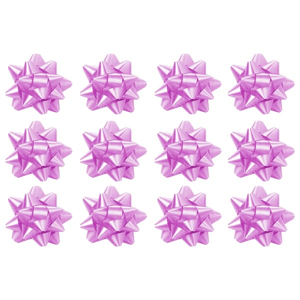 PMU Decorative Star Gift Bows Medium Lavender (12/Pkg) Pkg/1
