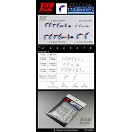 Top Studio TD23183 1/12 Resin Hose Joint Mixed Set A
