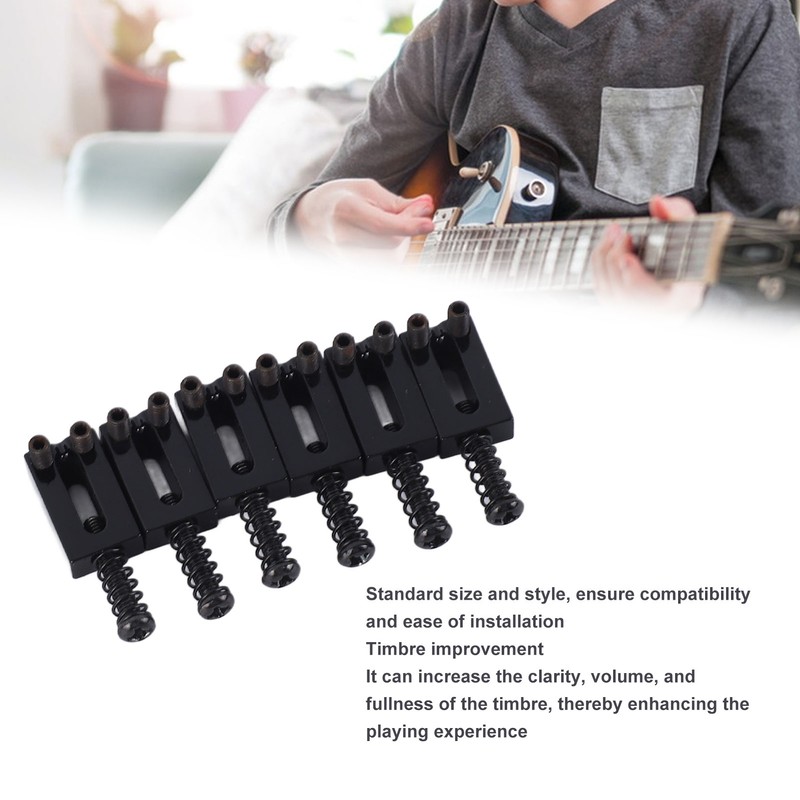 6 Pcs Electric Guitar Bridge Saddle Standard Zinc Alloy Guitar