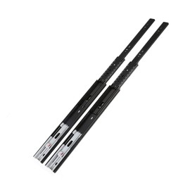 MACHSWON 1 Pair Drawer Slides 35mm Wide Steel Ball Bearing Slide Damping Buffer Slide 300mm 3-Section Cabinet Wardrobe Rails 12 Inch Black