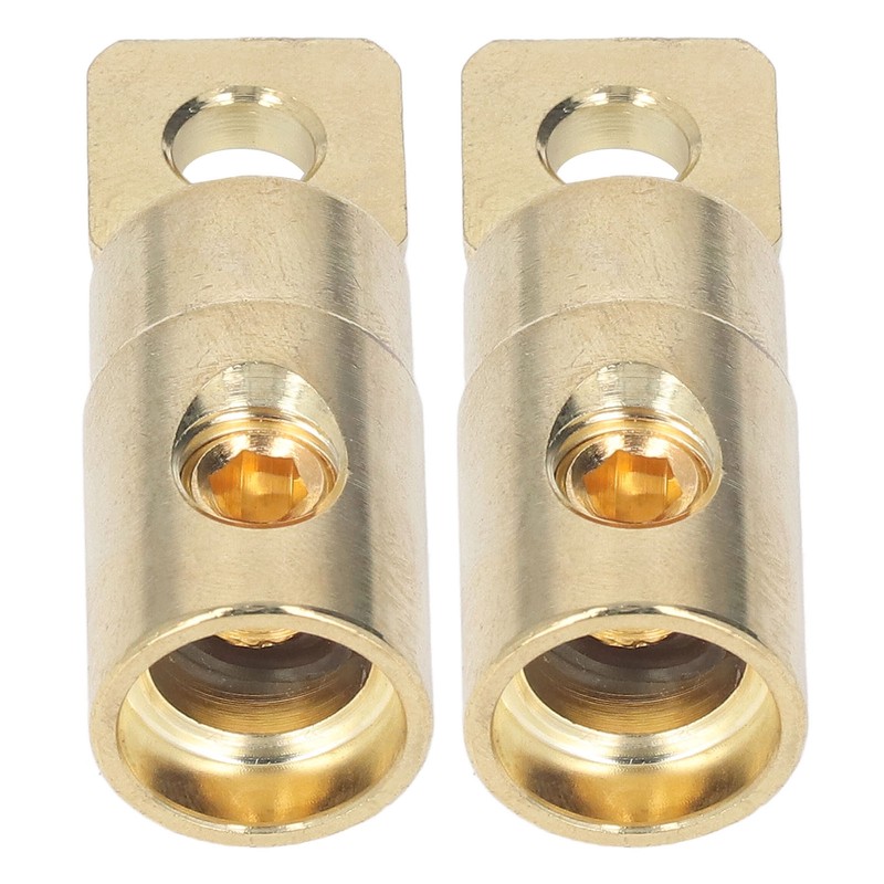 Pair Power Battery O Ring Terminals Brass Gold Plated High
