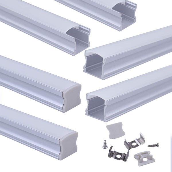 Muzata 6Pack 3.3FT/1M LED Channel Spotless Lighting Effect with Fluorescent