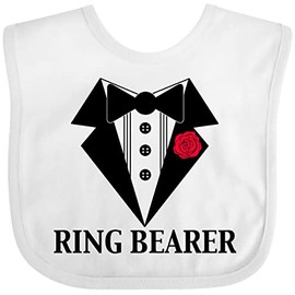 inktastic Tuxedo Ring Bearer Baby Bib White 29179
