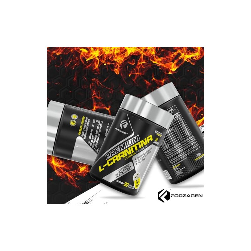 Forzagen L-Carnitina Premium, 90 Cápsulas, Suplemento Termogénico con Cetonas de