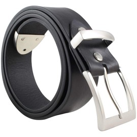 BELTINGER Belt made of full cowhide leather with lace/loop made of metal, 4 cm, jeans belt for men and women, 40 mm, full leather belt, black