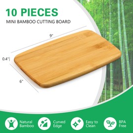 Yinkin 10 Pcs Mini Charcuterie Boards mini Cutting Board Bulk, Mini Chopping Board Appetizer Board Wooden Boards for Crafts Laser Engraving DIY Wedding Housewarming Christmas Gifts, 6 x 9 x 0.4 Inches