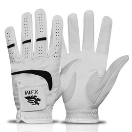 WFX Golf Glove for Golfers, Left Hand Right Premium Quality Leather, Non-Slip Flexible & Durable Design, All Weather Golf Gloves for Men and Women (Small, Left)