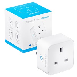 UPXNBOR WiFi Smart Plug 1 Pack, Alexa & Google Assistant Compatible, Remote Control via App, Energy Monitoring, Timer Function, No Hub Needed, 13A Smart Socket – 2.4GHz Only