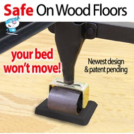 iPrimio Newest Solid Rubber Caster Cups - Bed & Furniture Stopper, Fits All Furniture Wheels, Floor Protector, No Sliding or Scratches, (6 Pack)