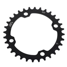 Round Bicycle Chainring 32/34/36/38T BCD 104 Aluminium Alloy Single Crank Chainring for Road Bike Mountain Bike BMX MTB (32T-Black)