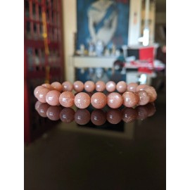 RAYON SUNSTONE bead bracelet Men 10mm 7, 7.5, 8, or 8.5 inch