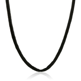 iJewelry2 Black Silk Satin Silver Clasp Cord Chain Necklace 14" 16" 18" 20" 22" 24" 30" 36" 40"-20"