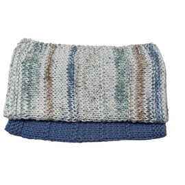 Large Super Soft Cloth - Stonewashed Blue and Print - Set of 2-100% cotton - Washcloth - Face Cloth - Baby Washcloth