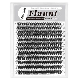Flaunt & Short Flaunt | AiryCute Upgrade U Lashes with Ultra-Dense, Waterproof, Long-Lasting Lashes | Flora | Natural Daily, Volume Style | Beginner-Friendly DIY Lashes for a Flawless, Voluminous Look | Trendy & Must-Have Clusters:_Only Flaunt Cluster [No Bond&Seal&Remover]