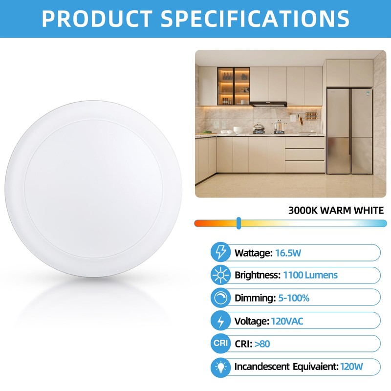ECOELER 5/6 Inch LED Disk Lights, Dimmable Flush Mount Ceiling