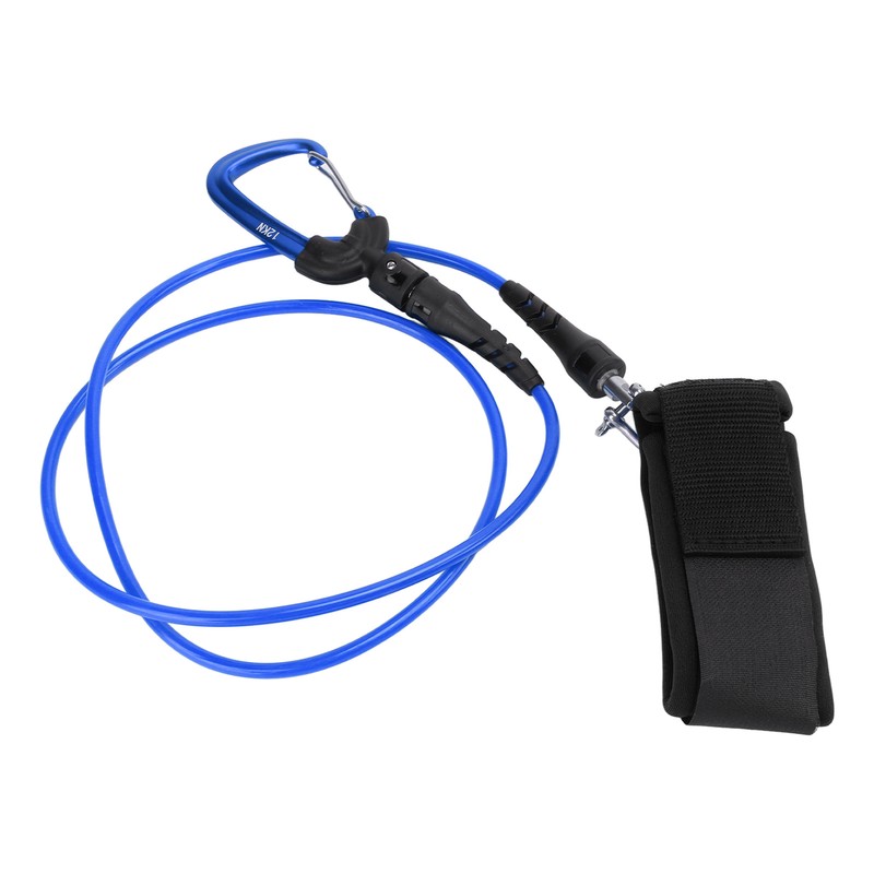 Freediving Lanyard Leash Diving Safety Rope Cable with Wristband Carabiner