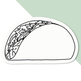 4 x Small 50mm 'Tasty Taco' Permanent Sticker Decals for Cars/Windows/Bins/Walls etc (DW00132228)