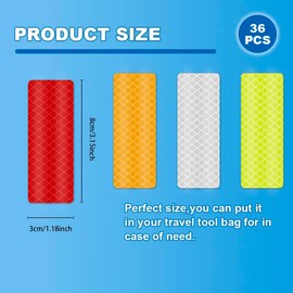 36pcs Reflective Stickers,Reflective Warning Sticker,Safety Reflective Stickers,Reflective Stickers For Vehicles,Safety Reflective Sticker,Reflective Sticker For Cars,Reflective Bike Stickers,4 Colors