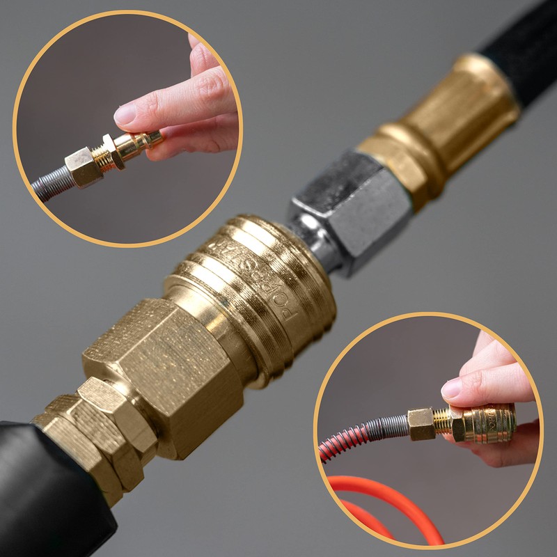 Poppstar 2x Compressed Air Plug Nipple NW 7.2 with 3/8