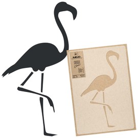 NAKLEO Reusable Plastic Wall Stencil - 43x64cm / 17" x 25" - Flamingo Animal Tropical Bird - Large Wallpaper Pattern Painting DIY Art Craft Template - Fabric Furniture Wood Canvas