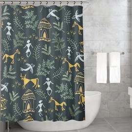 Bonamaison Shower Curtain, Polyester, Multicolor, 150x200