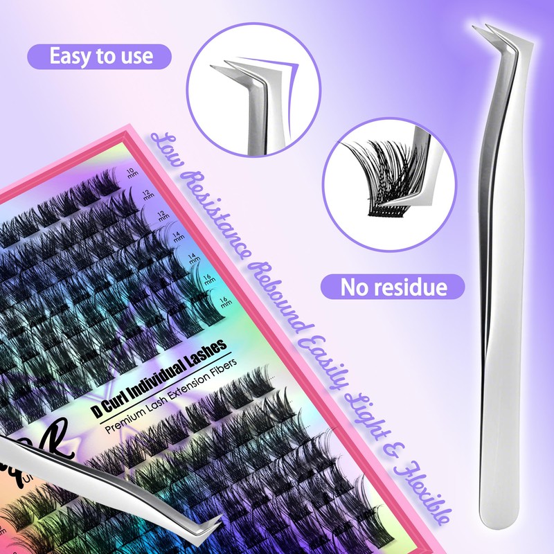 PURELEOR Cluster Lashes Kit Including Bond and Seal Remover DIY