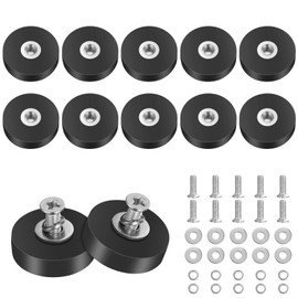 Adiwo Neodymium Magnets, Rubberised, Diameter 22 mm, Magnetic Mounting Base, for Vehicles, Lamps, Fixing Tools, Screws, Eyelet or Hook, Rare Earth Magnets, Load Secure, Pack of 10