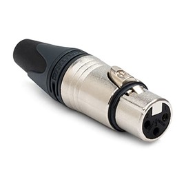 Neutrik NC3FXX Conector de cable XLRF de 3 pines, carcasa de níquel con contactos plateados