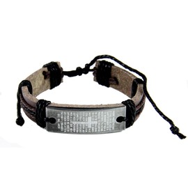 4031374 Padre Nuestro Orador del Señor Leather Bracelet Spanish Our Father Lord's Prayer