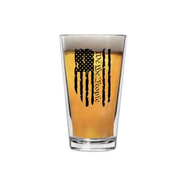 Rogue River Tactical USA Constitution We The People Flag Patriotic Glass Drinking Cup Pint 16oz Pub Gift For Any Patriotic American USA Flag