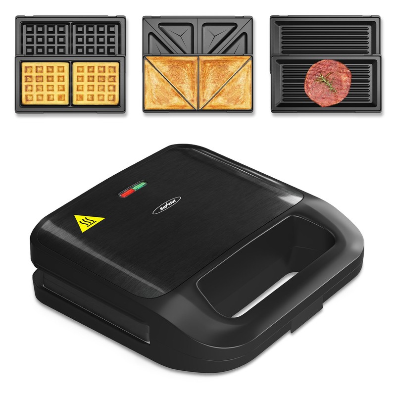 Sunvivi 3 in 1 Electric Sandwich Maker, Panini Press Grill