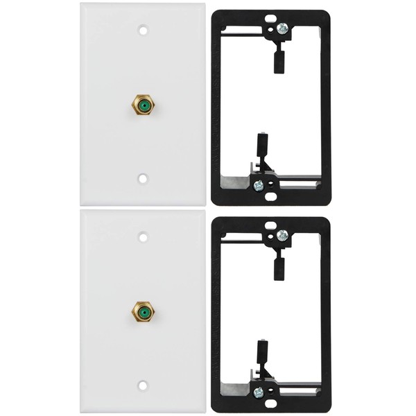 Wi4you 2 Pack Coax Wall Plate with 2 Pack Mounting