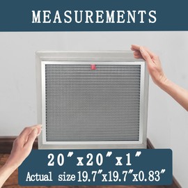 AUC Metal Washable Electrostatic Furnace Air Filter 1 inch,20" x 20" x 1",Aluminum Reusable Filter for Furnace,HVAC System and Central AC
