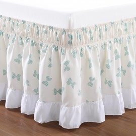 RIMELA White Elastic Bed Skirt King Szie 16 inch Drop, Cal King Bedskirt Easy to Put On, Solid Wrap Around Dust Ruffle, Fade Resistant Silky Fabric Machine Washable