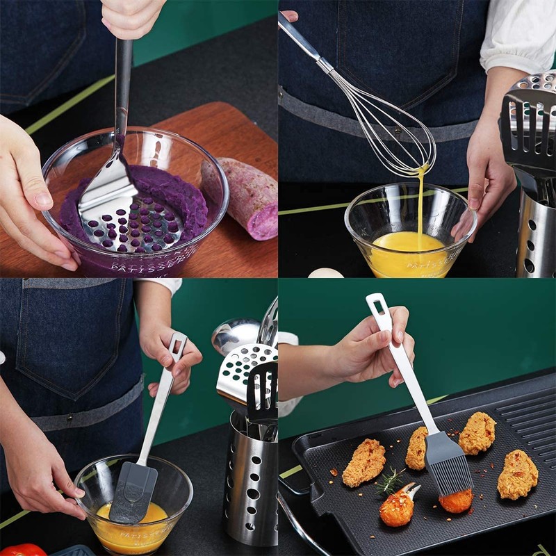 Stainless Steel Cooking Utensils Set, Berglander 13 Pieces Kitchen Utensils