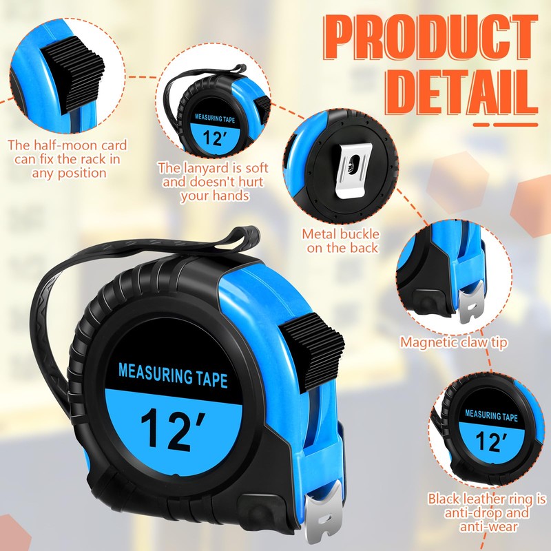 Copkim 50 Pieces Tape Measure Retractable and Easy Read with
