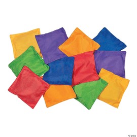 Fun Express Bean Bags for Kids (Bulk Set of 12 in Assorted Colors) Great for Classroom, Home and Play for Kids