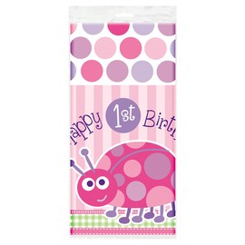 Ladybug 1st Birthday Plastic Tablecloth, 84" x 54"