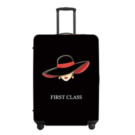 THISFIND Fashion Women Silhouette Luggage Cover 18-32 Inch, Black & Red First Class Design Waterproof Suitcase Protector, Stylish Anti-Scratch Travel Case