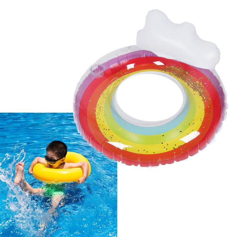 Swimming Ring Pool Float Inflatable Colorful Thickened PVC Pool Float