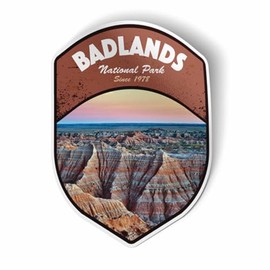 Squiddy Badlands South Dakota National Park - Vinyl Sticker Decal for Phone, Laptop, Water Bottle (3" Tall)
